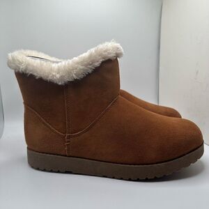 CUSIONAIRE Pull on Cozy Boot 8 CHESTNUT